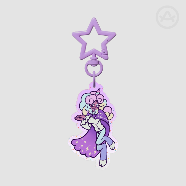 Cream Unicorn Cookie Colored Edge Acrylic Keychains