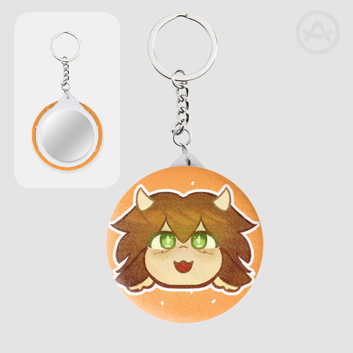 maybelle Plush Badge Mirror Keychains