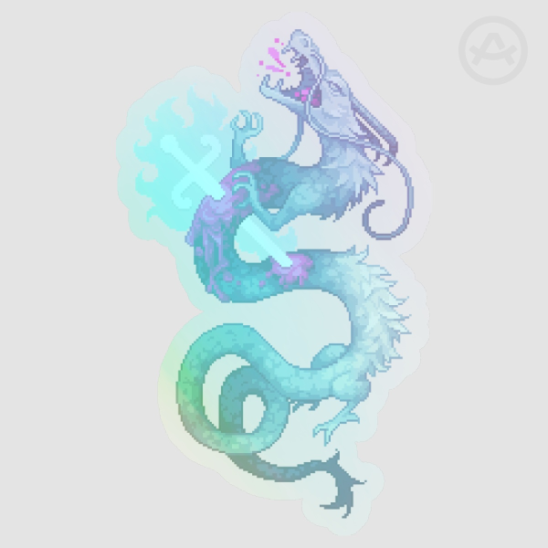 🐉 Dragon Sticker Clear HOLO - Original Art