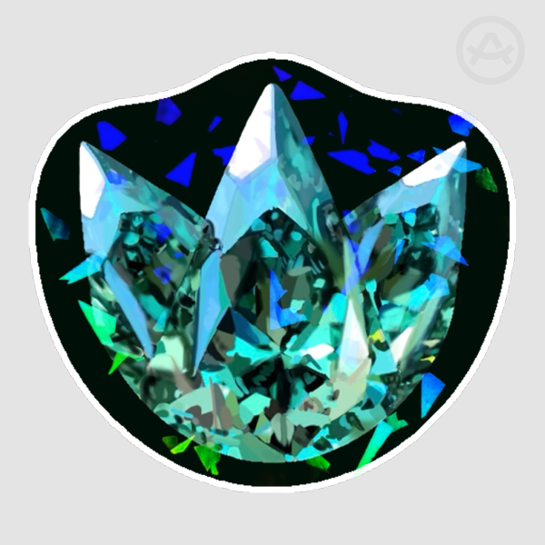 Aloe Gemstone - Die-Cut, Broken Glass Hologram Sticker by CJ Aloe Art
