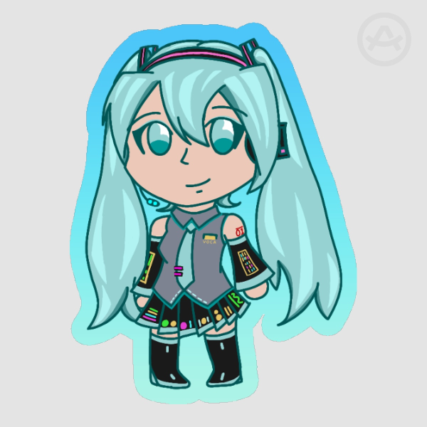 Hatsune Miku (V2 version) Die Cut Sticker