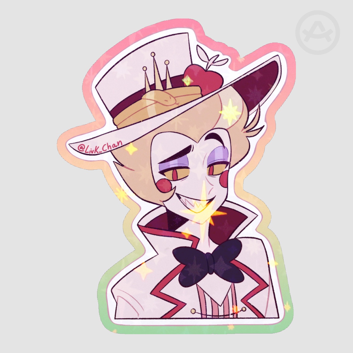 Lucifer Colored Edge Die Cut Stickers