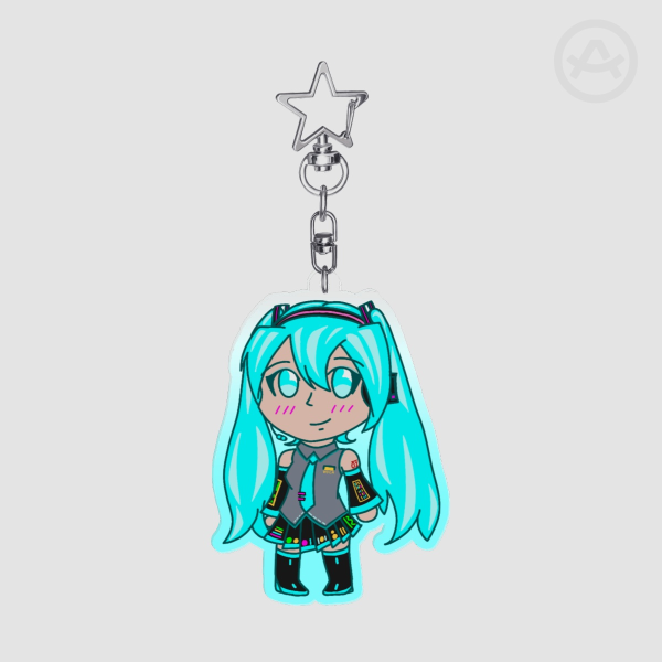 Hatsune Miku (NEON/UV REACTIVE version) Keychain Charm