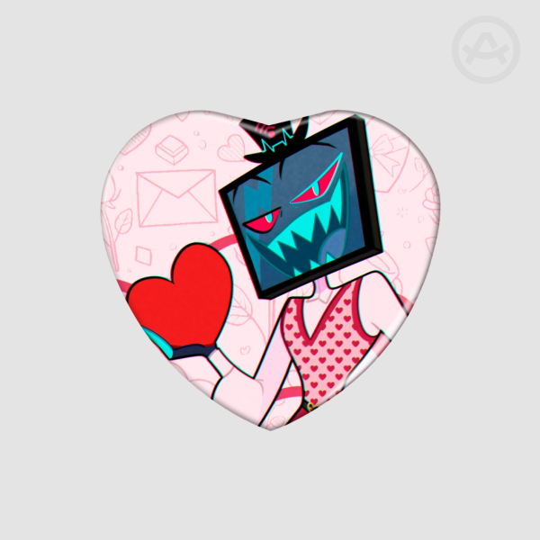 Hazbin Hotel -Vox Heart Shape Holographic Badge