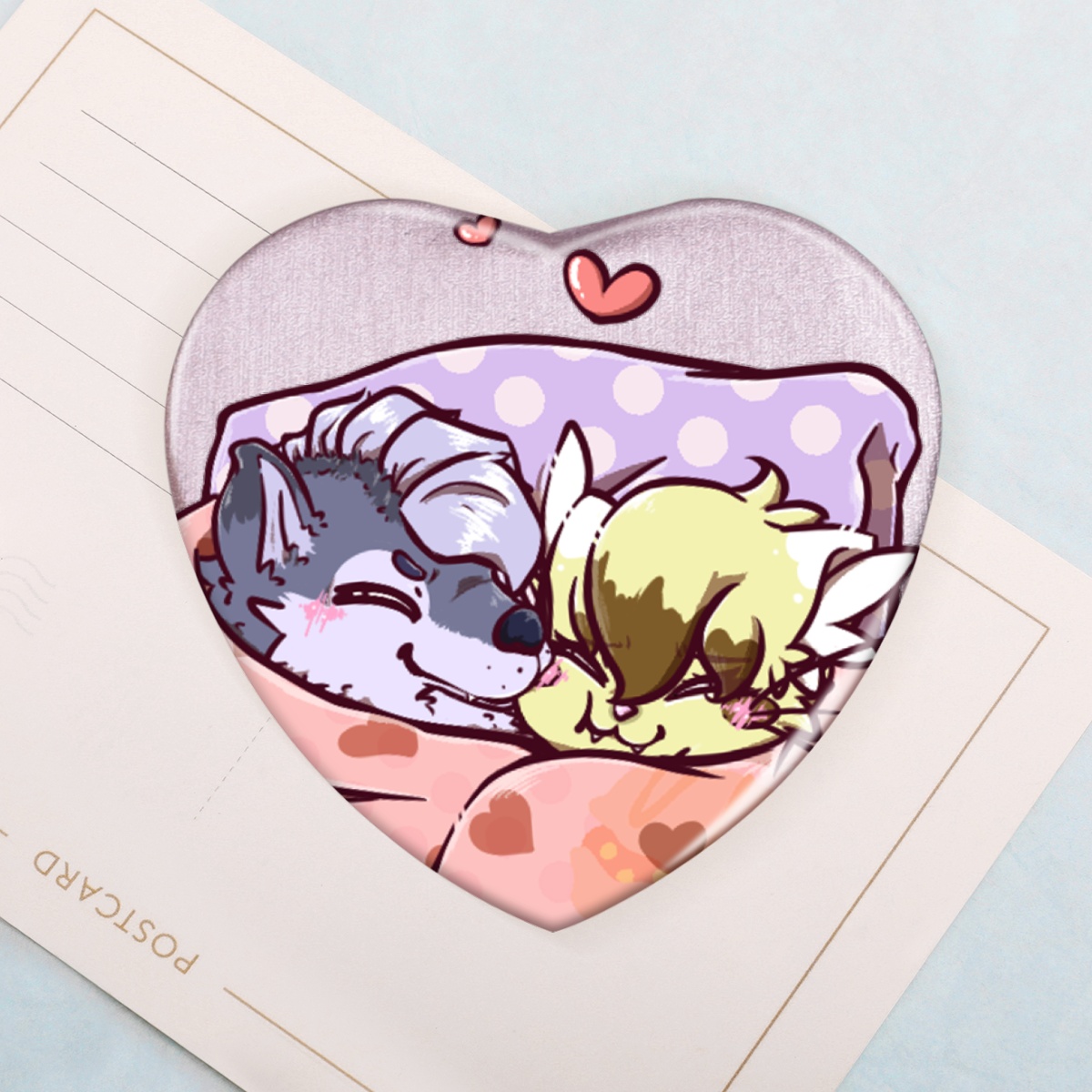 Mike & Firby Heart Shape Holographic Badge