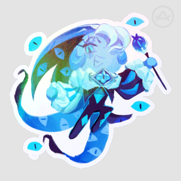 Cookie Run Kingdom Shadow Milk Cookie Holo Die Cut Stickers