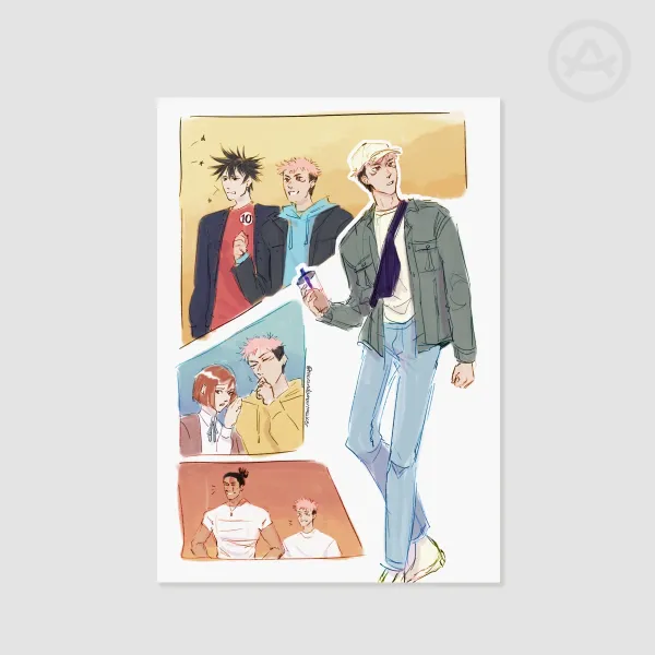 JJK Yuuji and Friends Poster