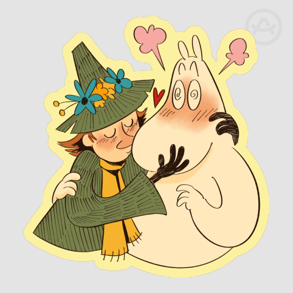 Snufmin Smooch Sticker | Moomin