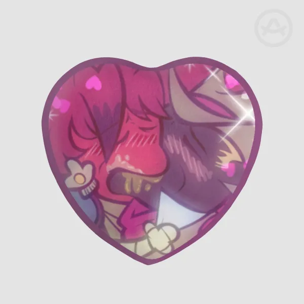 Gay Kissing - Heart Shape Plush Badge