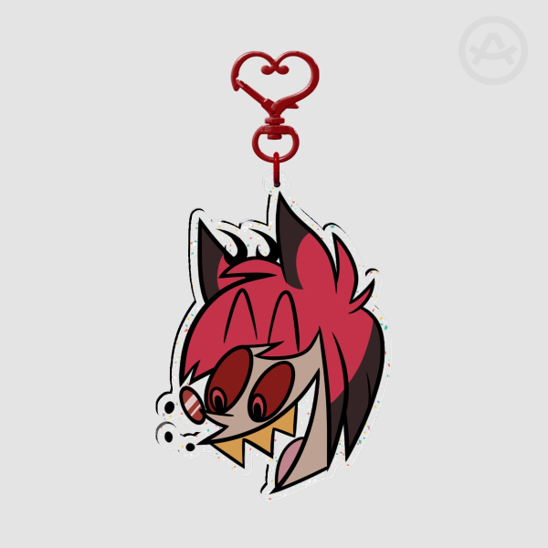 Silly Alastor Glitter Acrylic Keychain