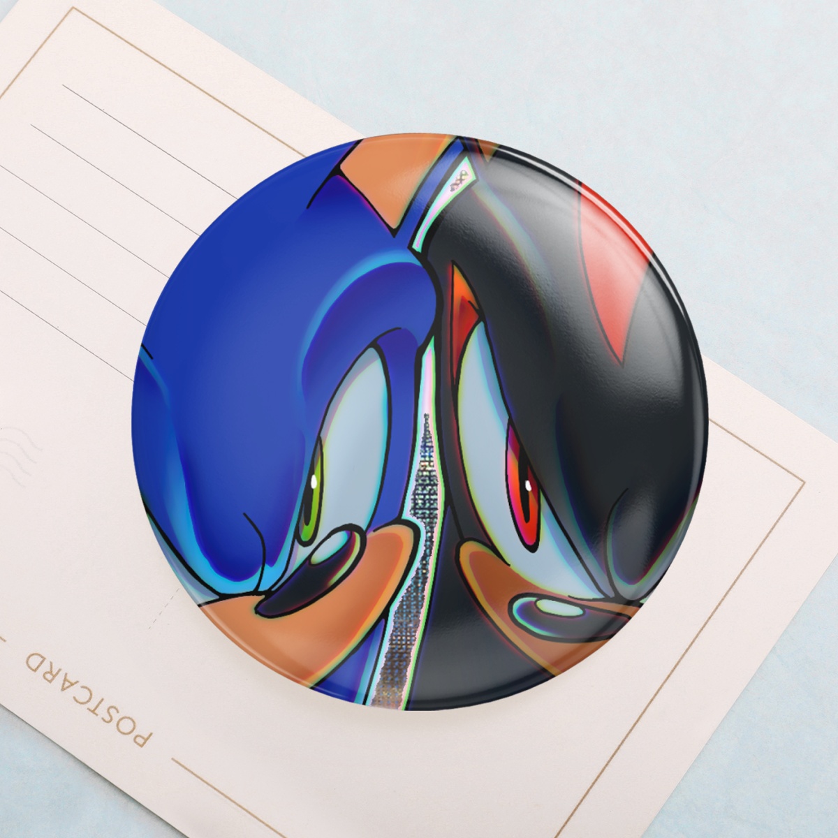 sonic and shadow Holographic Badge