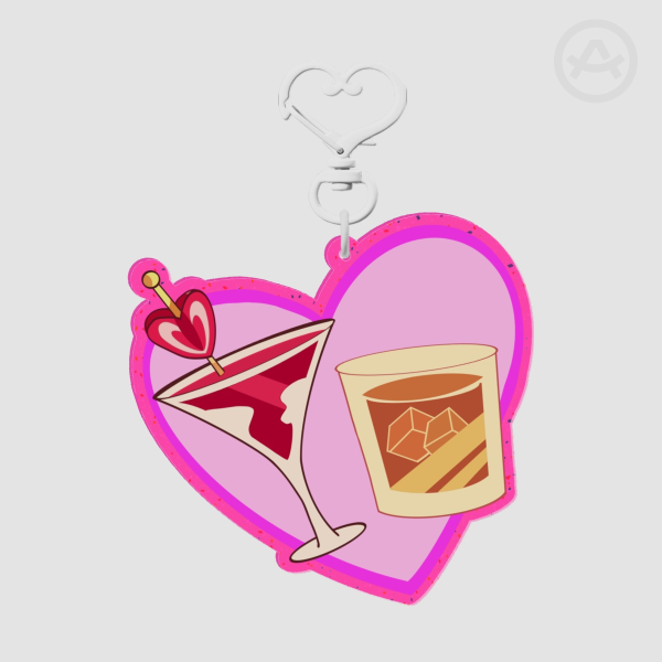 Huskerdust Drinks Glitter Acrylic Keychain