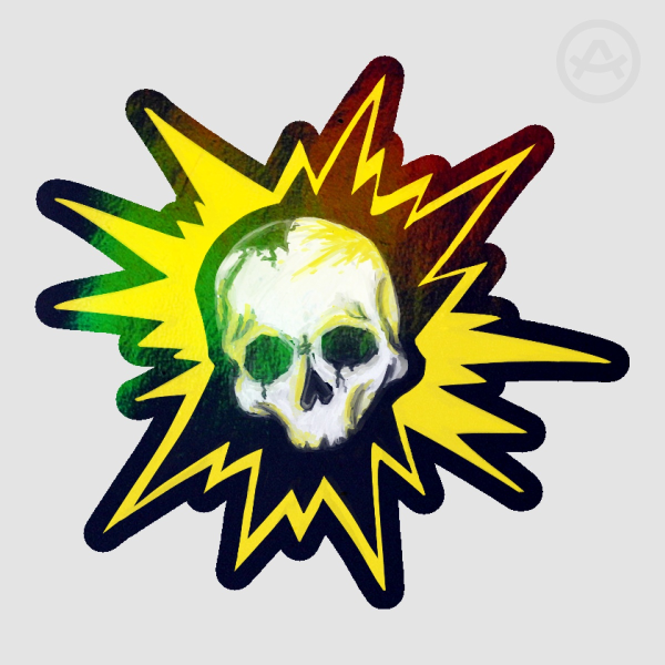 Skull ♥ Original art ♥ Colored Edge Die Cut Sticker