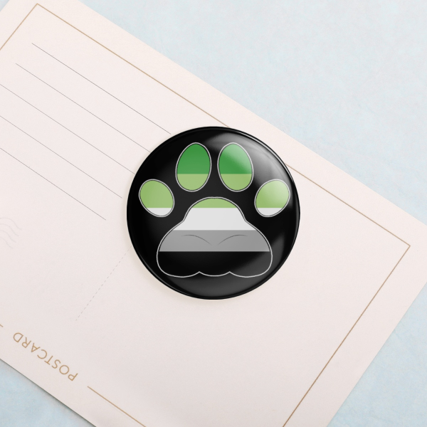 Aromantic Paw Flag (Button Pin)