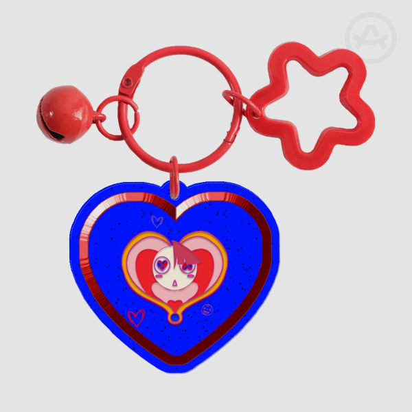 90s' style Pomni valentine ||TADC|| Colored Edge Acrylic Key chain