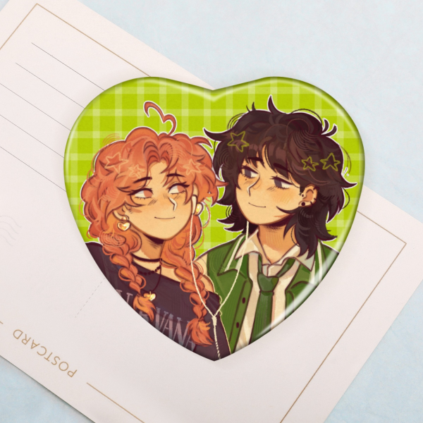 Heart Shape Green yuri Badges