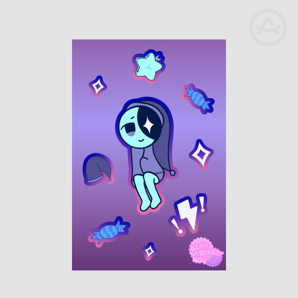 Astro Toon Paper Sticker Sheet