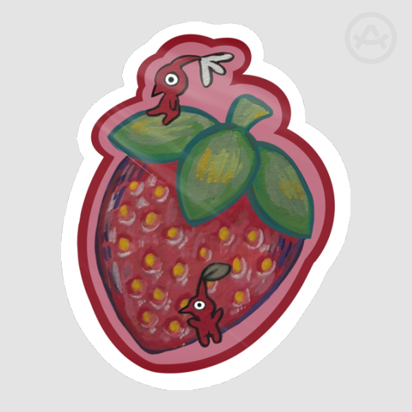 Red Strawberry Sticker