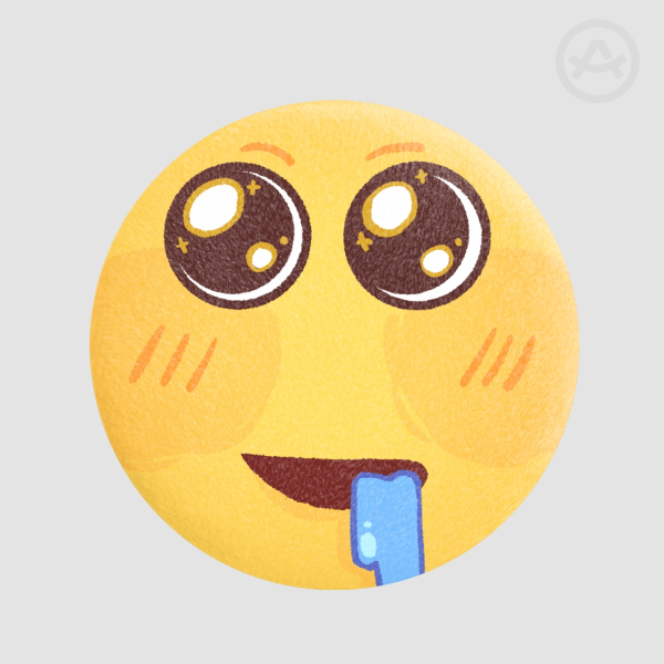 :P DROOL FACE Plush Badge