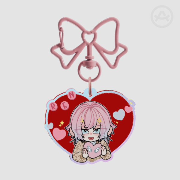 Ren Heart Rainbow Acrylic Keychains