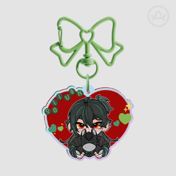 Solivan Heart Rainbow Acrylic Keychains