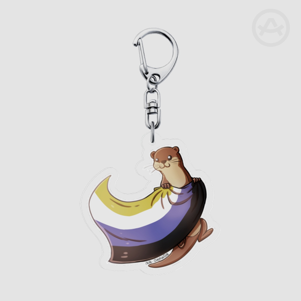 [Pride otter] Nonbinary - Keychain
