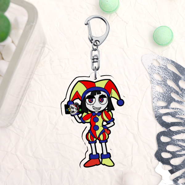 Evil Pomni Acrylic Keychain