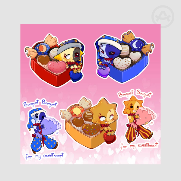 FNAF Daycare Attendant Valentine's Day Sticker Sheet