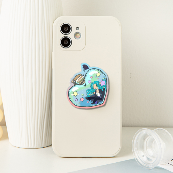 Chibi Kiyomi Acrylic Airbag Phone Holder - 1.96"(50mm), Clear