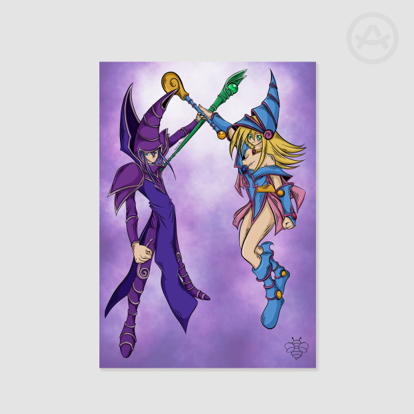 Dark magician and Dark magician girl Poster small