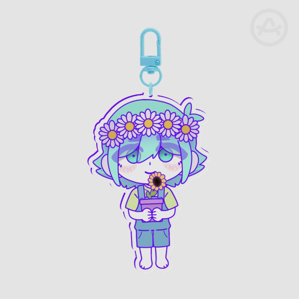 Basil Flower Keychain