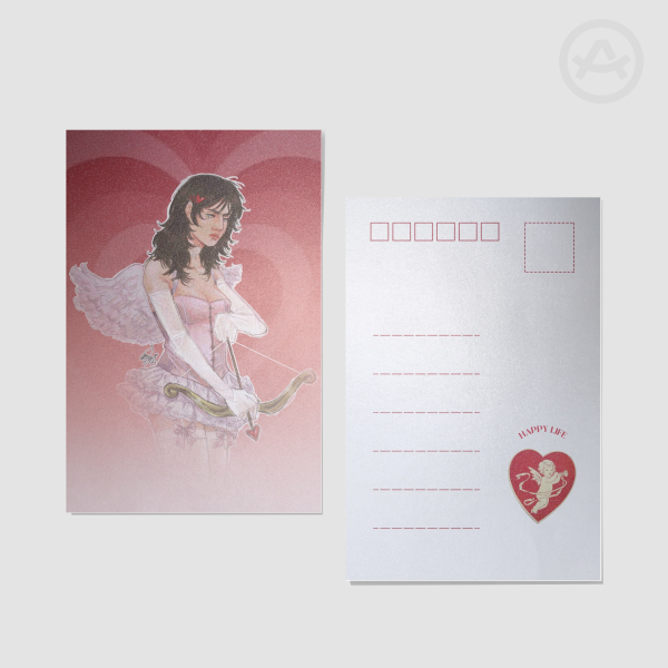 Cupid Girliam Valentines Day Postcard