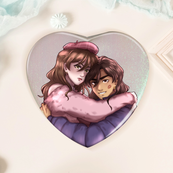 Scarlet Letters Heart Shape Holographic Badge - Heart Season Special 2026