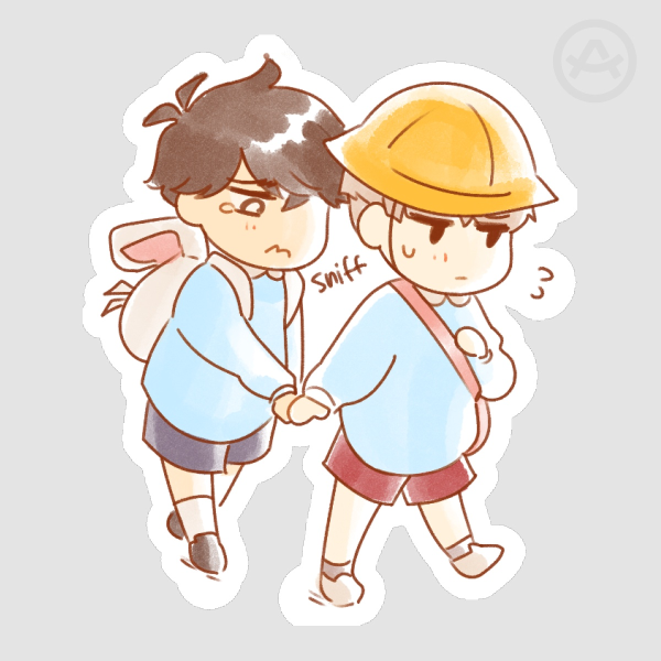 (OWH) Aki and Harumi as kids sticker