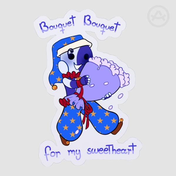 FNAF Daycare Attendant Moon Bouquet Sticker