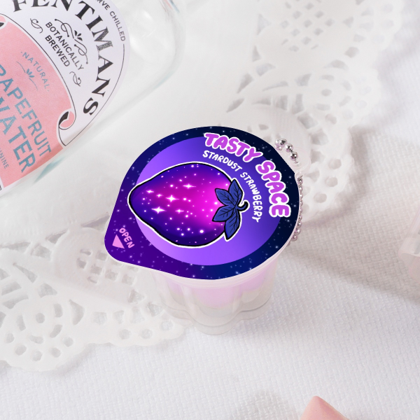 Stardust Strawberry | Squishy Pudding Jelly Keychain