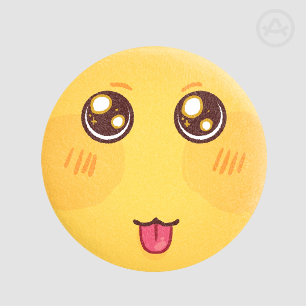 :3 DROOL FACE Plush Badge