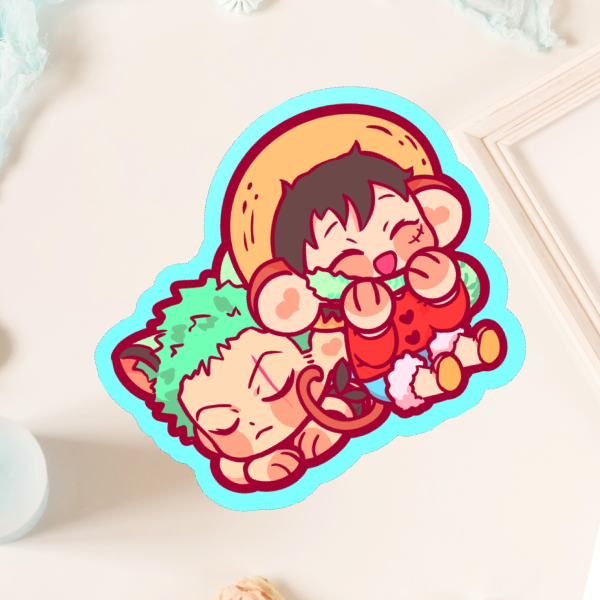 Sticker - Roronoa Zoro & Monkey D Luffy - One Piece Anime