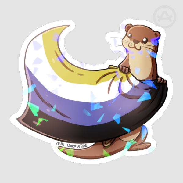 [Pride otter] Nonbinary - Sticker