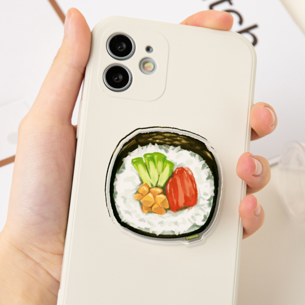 Sushi - Acrylic Airbag Phone Holder - 1.96"(50mm), Clear
