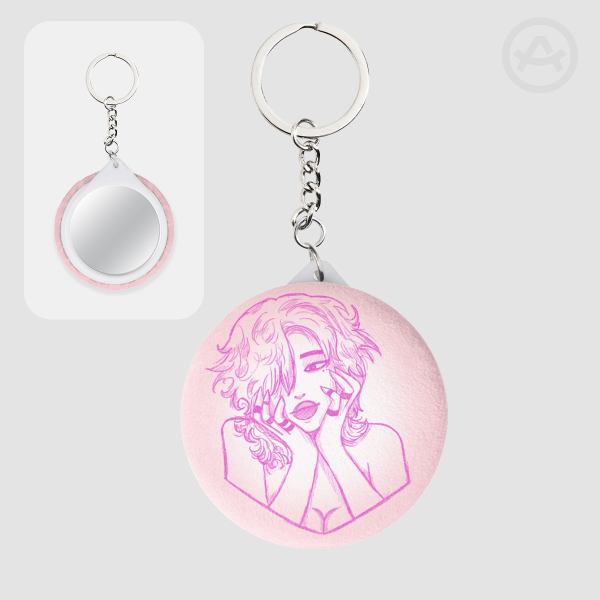 Pink sketch Plush Keychain