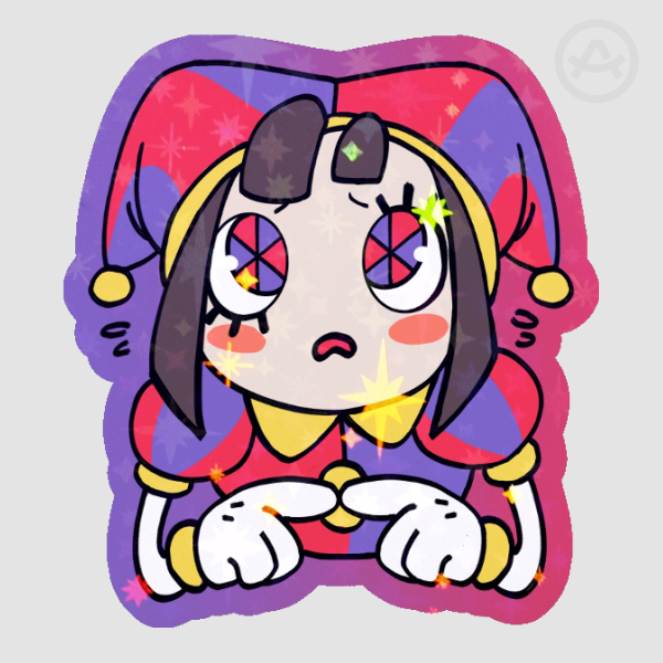 Pomni - Colored Edge Die Cut Stickers