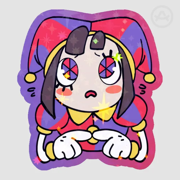 Pomni - Colored Edge Die Cut Stickers