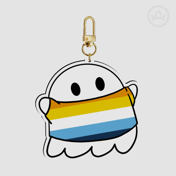 AroAce Pride Ghost Acrylic Keychains
