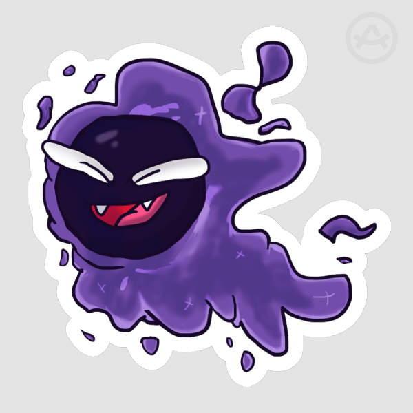 Gastly Matte Sticker