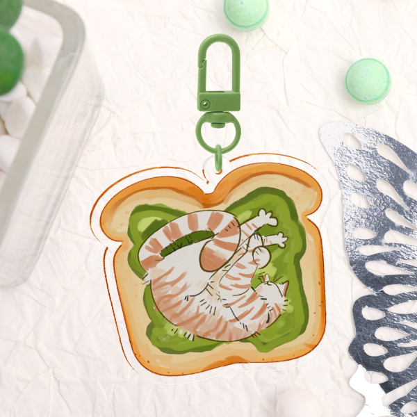 Avacado CatSpead on Toast// Acrylic Keychains