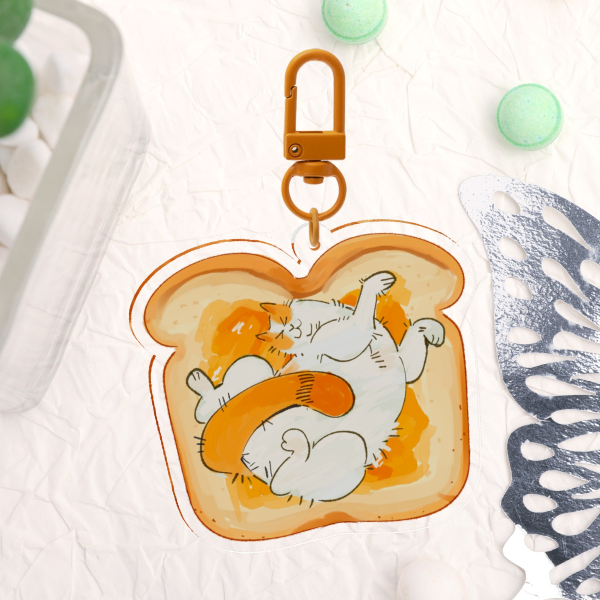 Apricot CatSpead on Toast// Acrylic Keychains