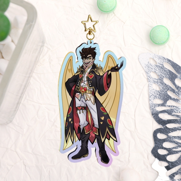 Hazbin Hotel Valentine's Day Adam 16cm Rainbow Acrylic Keychains