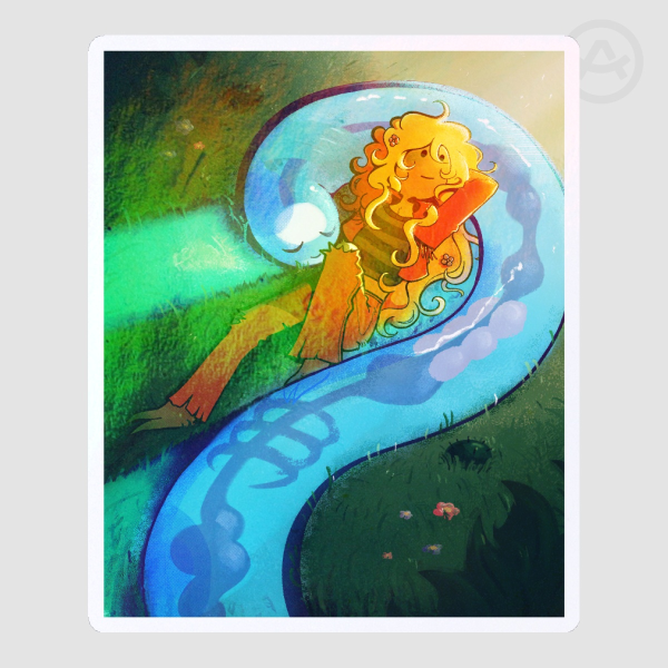 Fern and Worm Sticker