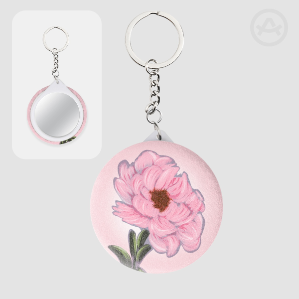Pink petal flower Plush Keychain